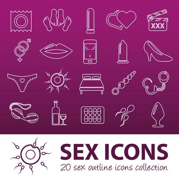 Sex outline icons — Stock Vector