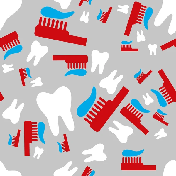 Dent et brosse à dents motif sans couture — Image vectorielle