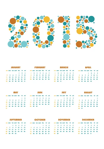 Vertical calendar 2015 — Stock Vector