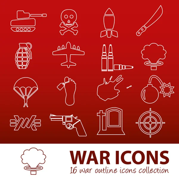 War outline icons — Stock Vector