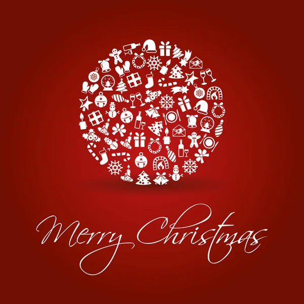 Icônes de Noël en cercle — Image vectorielle