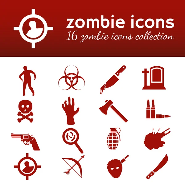 Ikony zombie — Wektor stockowy
