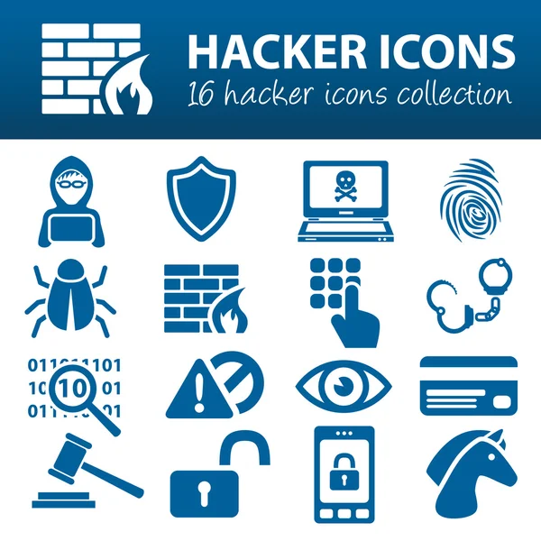 Hacker icons — Stock Vector