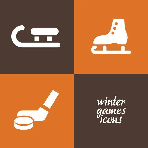 Invierno juego iconos — Vector de stock