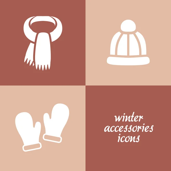 Accesorios de invierno iconos — Archivo Imágenes Vectoriales