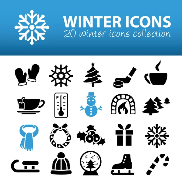 Iconos de invierno — Vector de stock