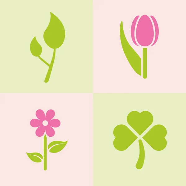 春天的植物 — 图库矢量图片