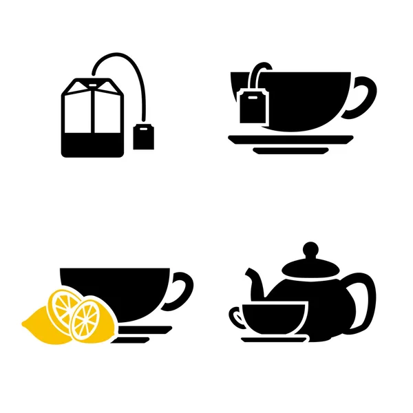 Iconos de té — Vector de stock