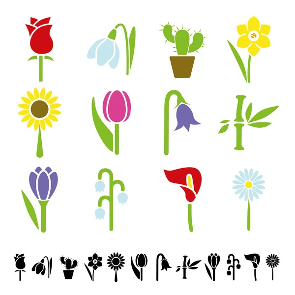 Иконки цветов — стоковый вектор