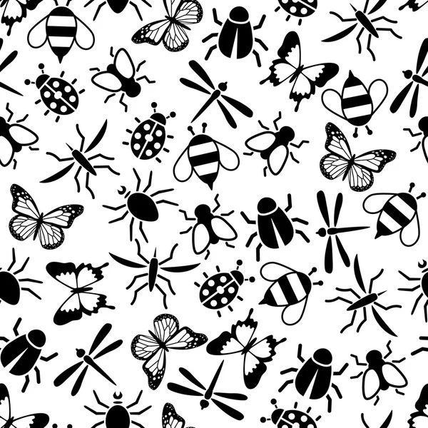 Modèle sans couture insecte — Image vectorielle