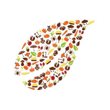 yaprak şeklinde sonbahar simgeler