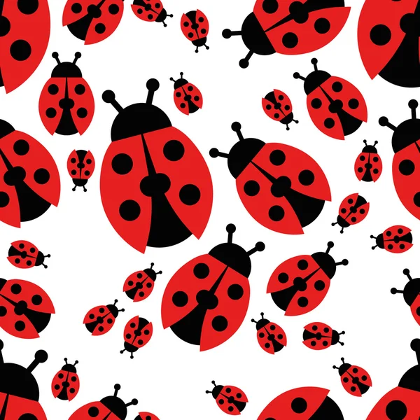 Ladybird seamless mönster — Stock vektor