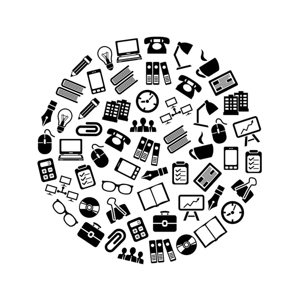 Icônes de bureau en cercle — Image vectorielle