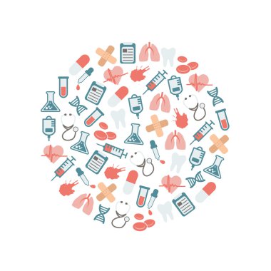 Doktor düz simgeler daire