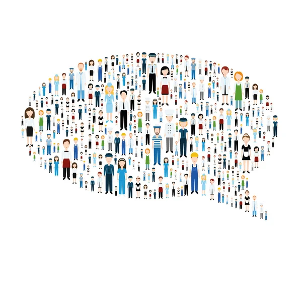 Communication bubble with people — Stock Vector