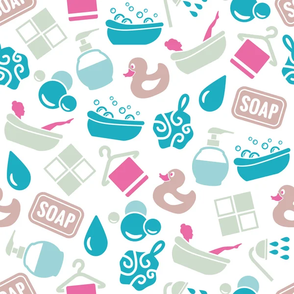 Bath seamless pattern — Stock Vector