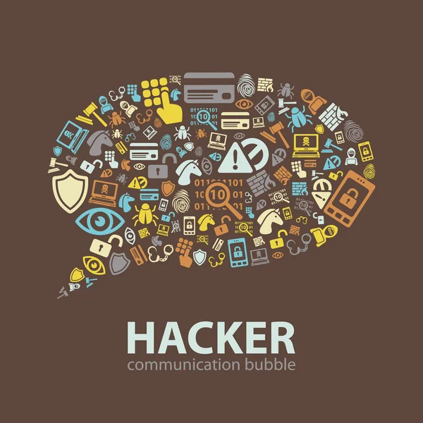 Hacker communication bubble — Stock Vector