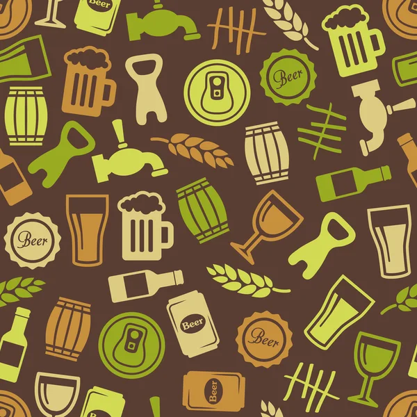 Beer seamless pattern — Stock Vector