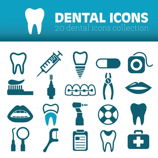 Dental icons — Stock Vector