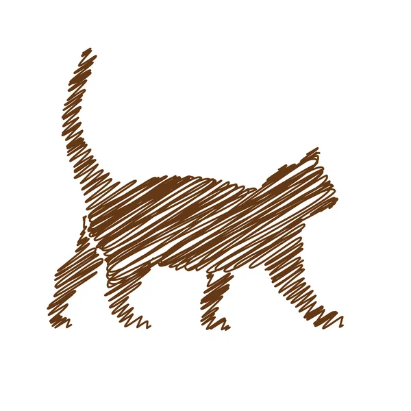 Cat handwriting picture — Stock Vector
