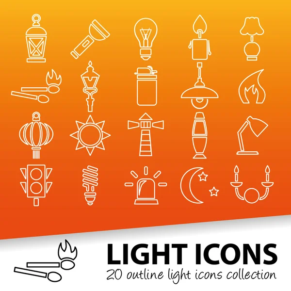 Light outline icons — Stock Vector