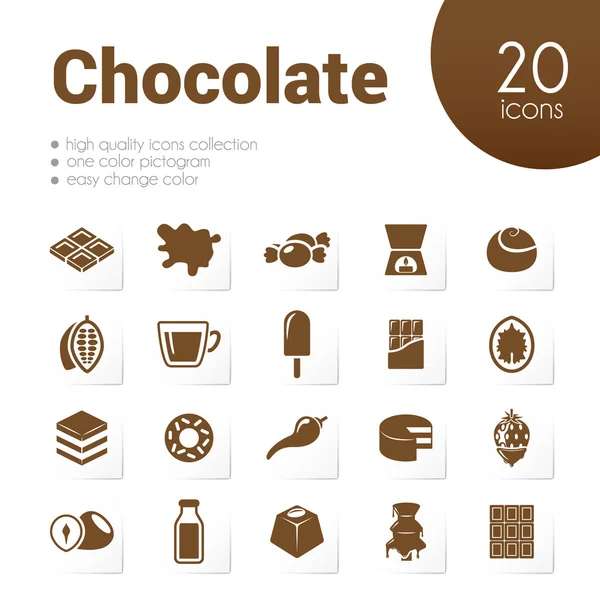 Icônes chocolat — Image vectorielle