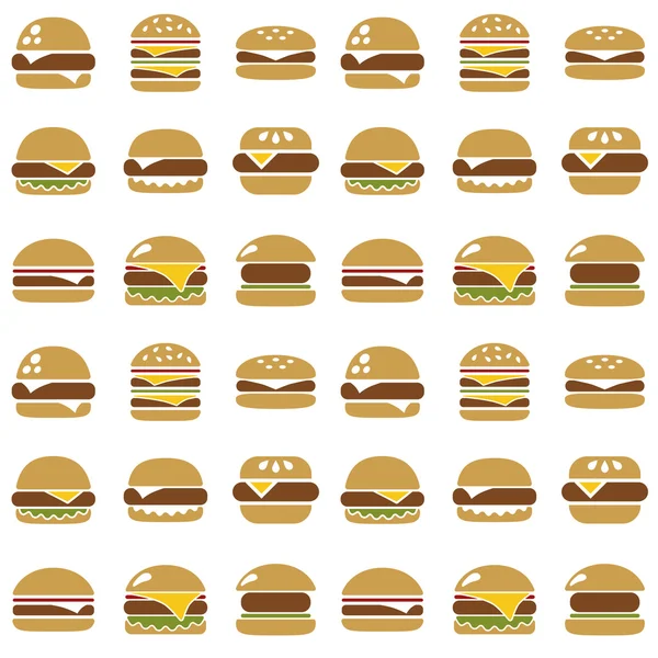 Hamburguesa patrón sin costura — Vector de stock