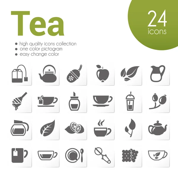 Iconos de té — Vector de stock