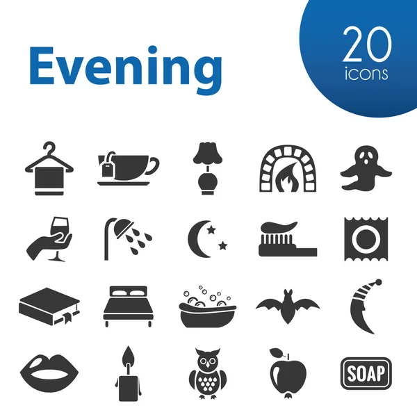 Iconos de la noche — Vector de stock