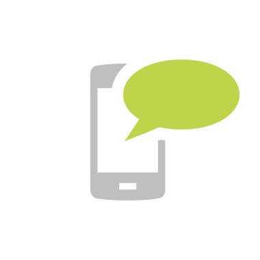 smart phone with communication bubble