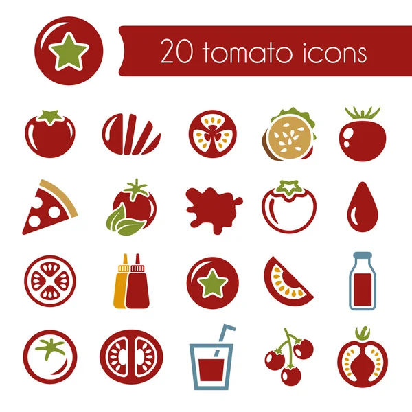 Iconos de tomate — Archivo Imágenes Vectoriales