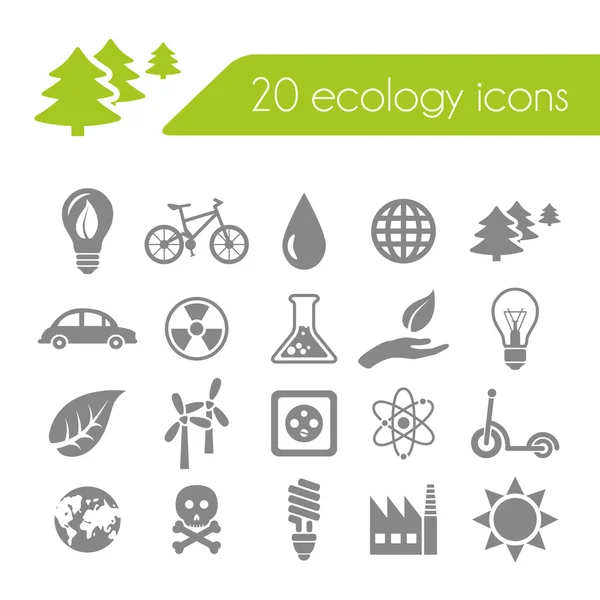 Icone di ecologia — Vettoriale Stock
