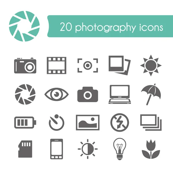 Iconos de fotografía — Vector de stock