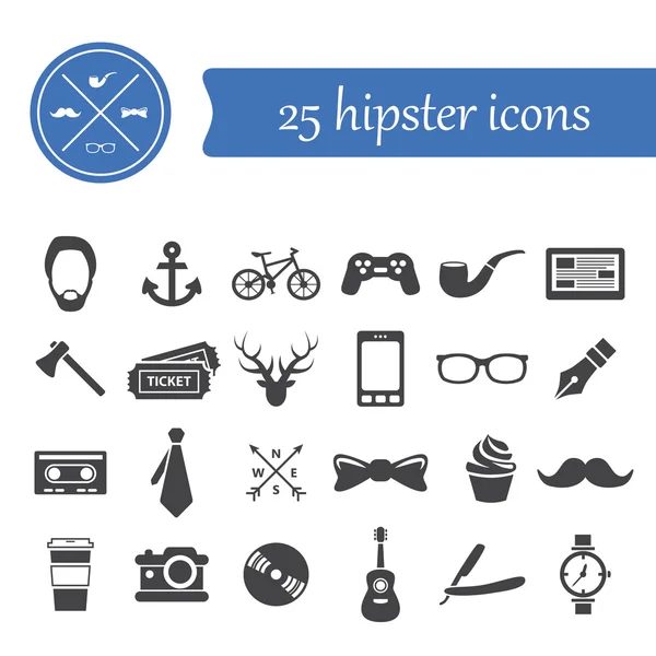 Iconos Hipster — Vector de stock