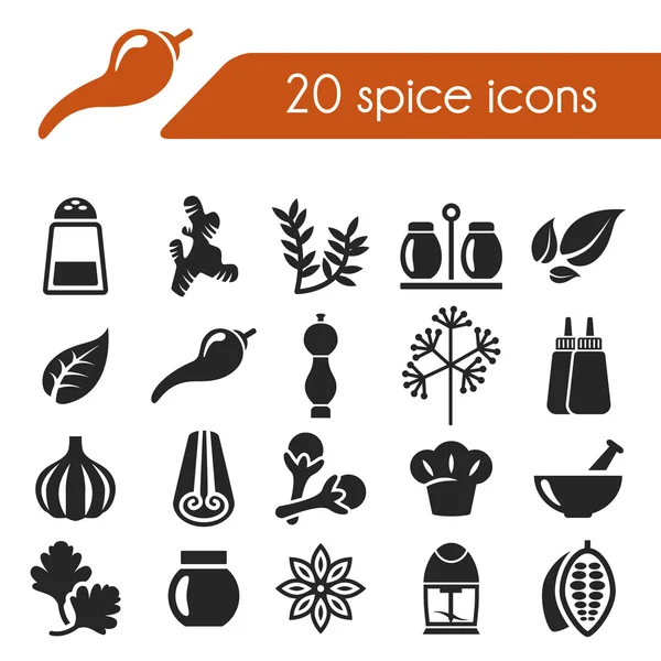 Iconos de especias — Vector de stock