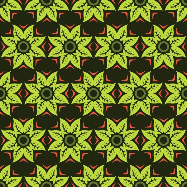 Green leaves seamless pattern — Stock Vector