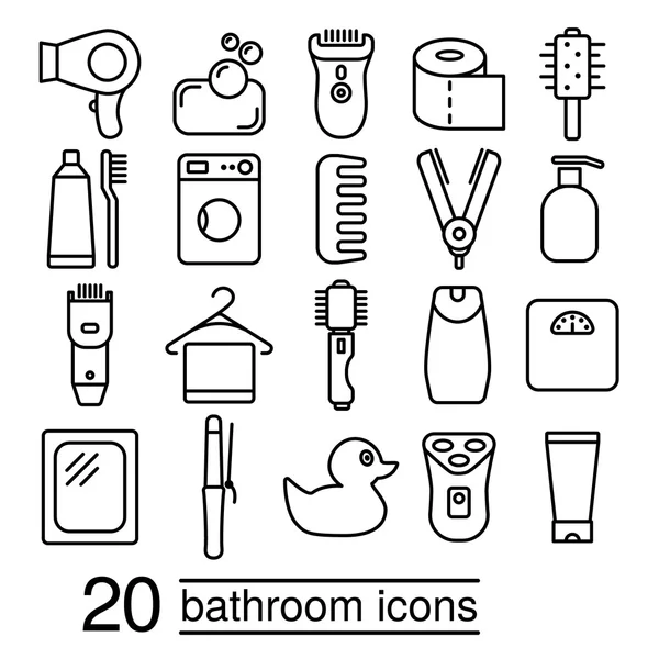 Colección de iconos de baño — Vector de stock