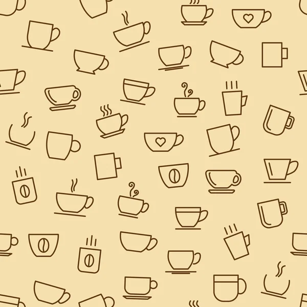 Café patrón sin costura — Vector de stock