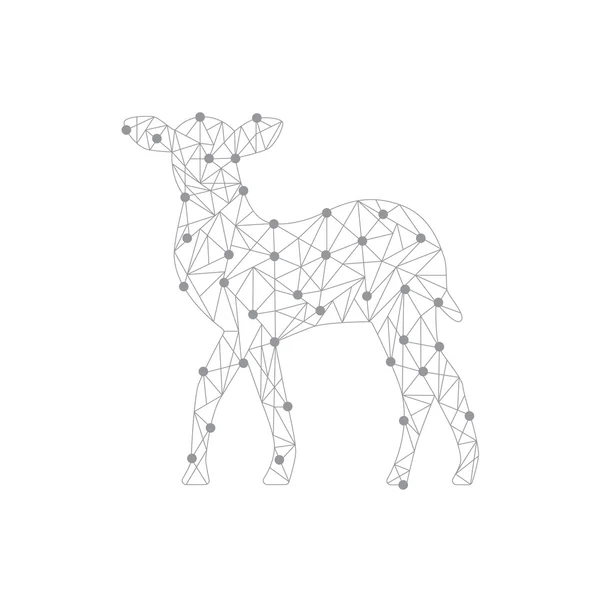 Polygonal illustration of deer — Stock Vector