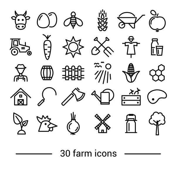 Iconos de Farm Line — Vector de stock