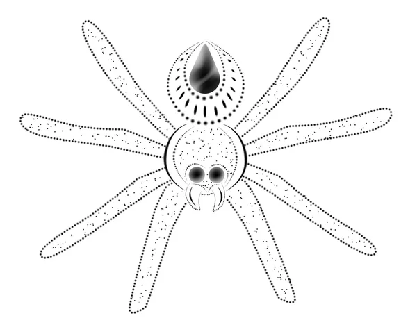 Spinne auf weißem Hintergrund, Imitation von Sternen, Perlen und Bla — Stockfoto