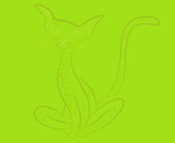 Egipcjanin kot na zielonym tle, siedząc — Zdjęcie stockowe