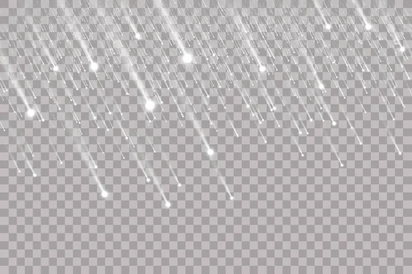 Nieve cayendo sobre un fondo transparente. Caída gotas de agua textura. — Archivo Imágenes Vectoriales
