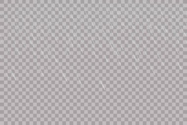 Şeffaf şablon arkaplanı yağdır. Düşen su damlası dokusu. Kareli arkaplanda doğa yağmuru.