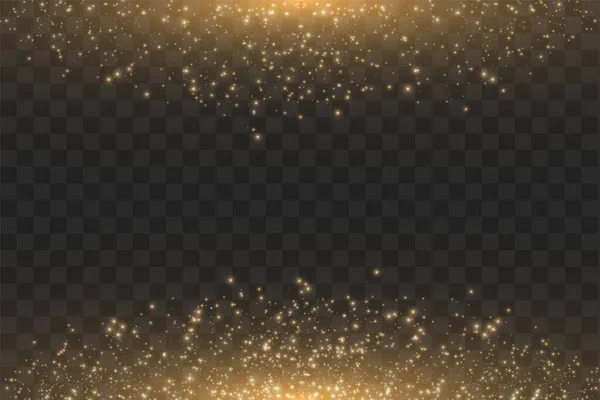 Vector golden cloud glitter wave abstract illustration. White star dust trail sparkling particles isolated on transparent background. Magic concept — Stock Vector