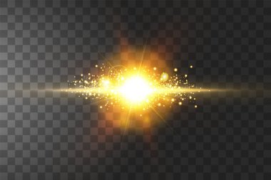 Siyah arka planda izole edilmiş parlak altın yıldızlar. Vektör illüstrasyonu.