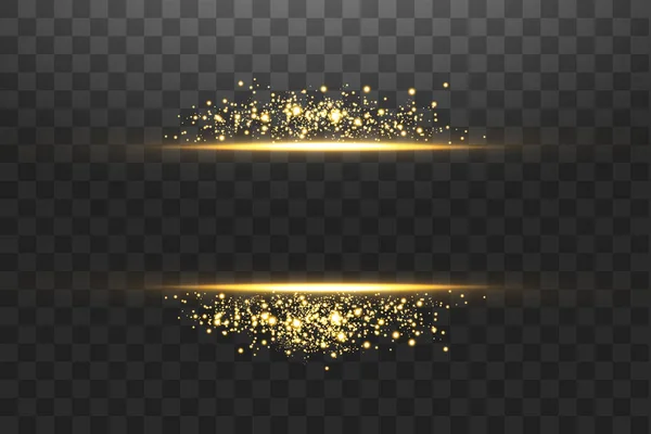 Brilho isolado ouro efeito transparente, brilho da lente, explosão, brilho, linha, flash solar, faísca e estrelas. Para ilustração modelo arte design, banner para o Natal comemorar, raio de energia flash mágico —  Vetores de Stock