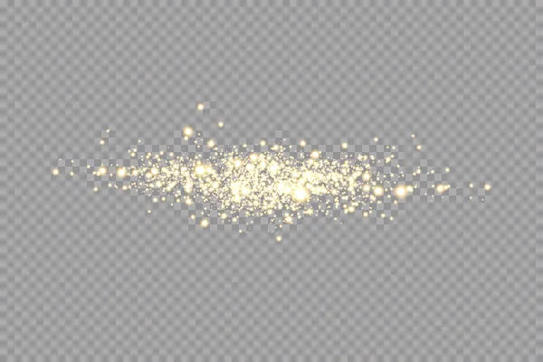 Effet lumineux or transparent isolé, éclat de lentille, explosion, paillettes, ligne, flash solaire, étincelle et étoiles. Pour la conception d'art de modèle d'illustration, bannière pour Noël célèbrent, rayon d'énergie flash magique — Image vectorielle