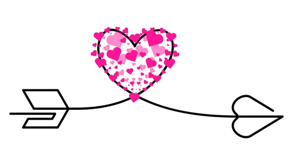 Šťastný Valentines Day písmo izolované na bílém pozadí vektorové ilustrace. Dopisy ručně kreslené kompozice na dárek, pohlednici, tisk, banner, web. Pozdrav romantický design. Značka symbolu lásky. — Stockový vektor