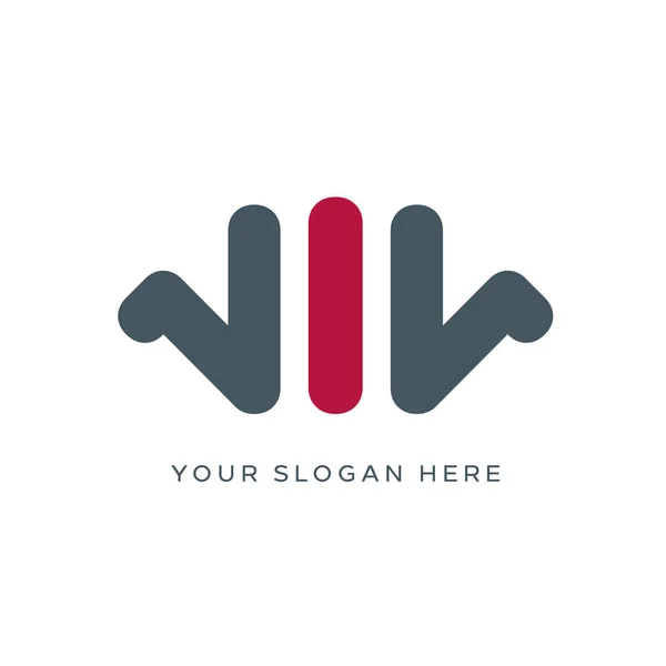 Logo Lettera Viv Design Con Icona Intersecata Creativa — Vettoriale Stock